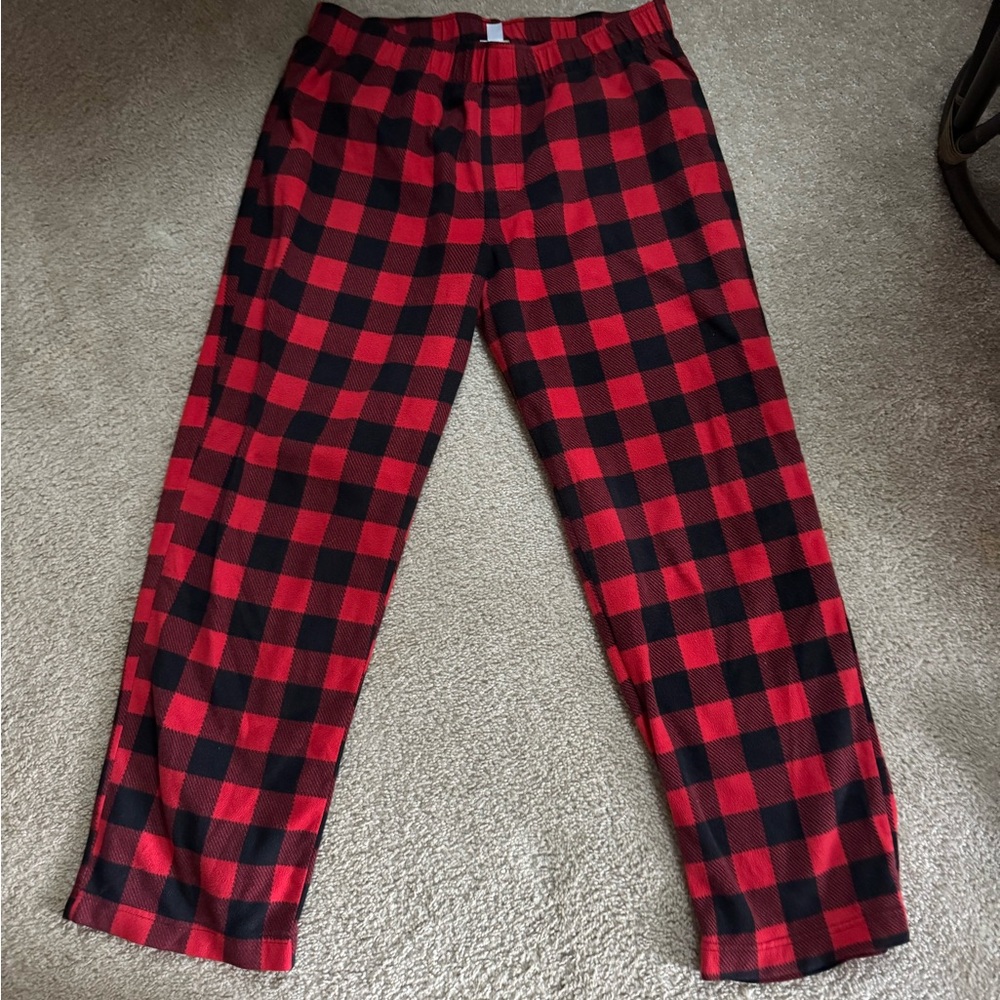 Target Red and Black Sweatpants with Buffalo Plaid